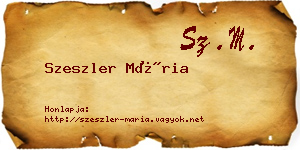 Szeszler Mária névjegykártya